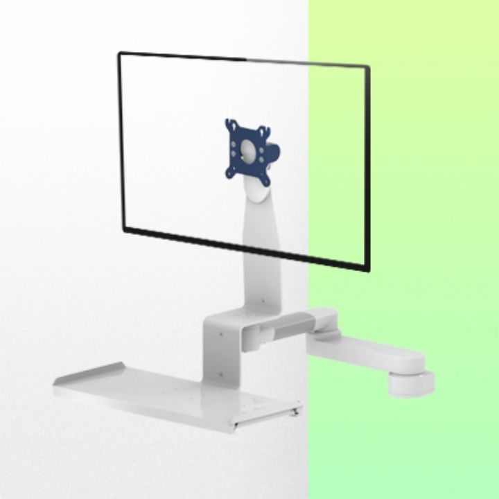 Bras Médicaux Combo pour écran, clavier et souris Standards, Pivotants et ajustables en profondeur