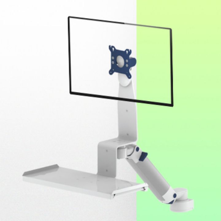 Bras Médicaux Combo pour écran, clavier et souris Standards, Pivotants et ajustables en hauteur