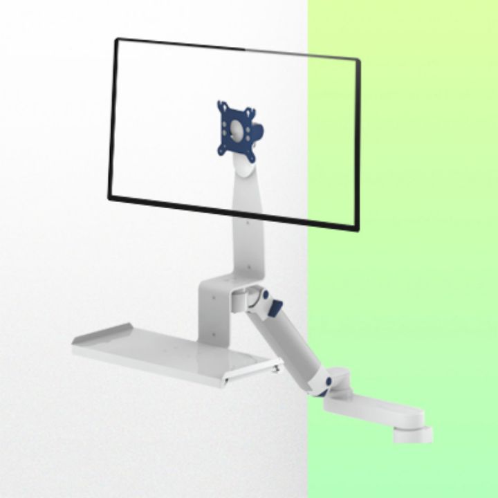 Bras Médicaux Double Combo pour écran, clavier et souris Standards, Pivotants et ajustables en hauteur